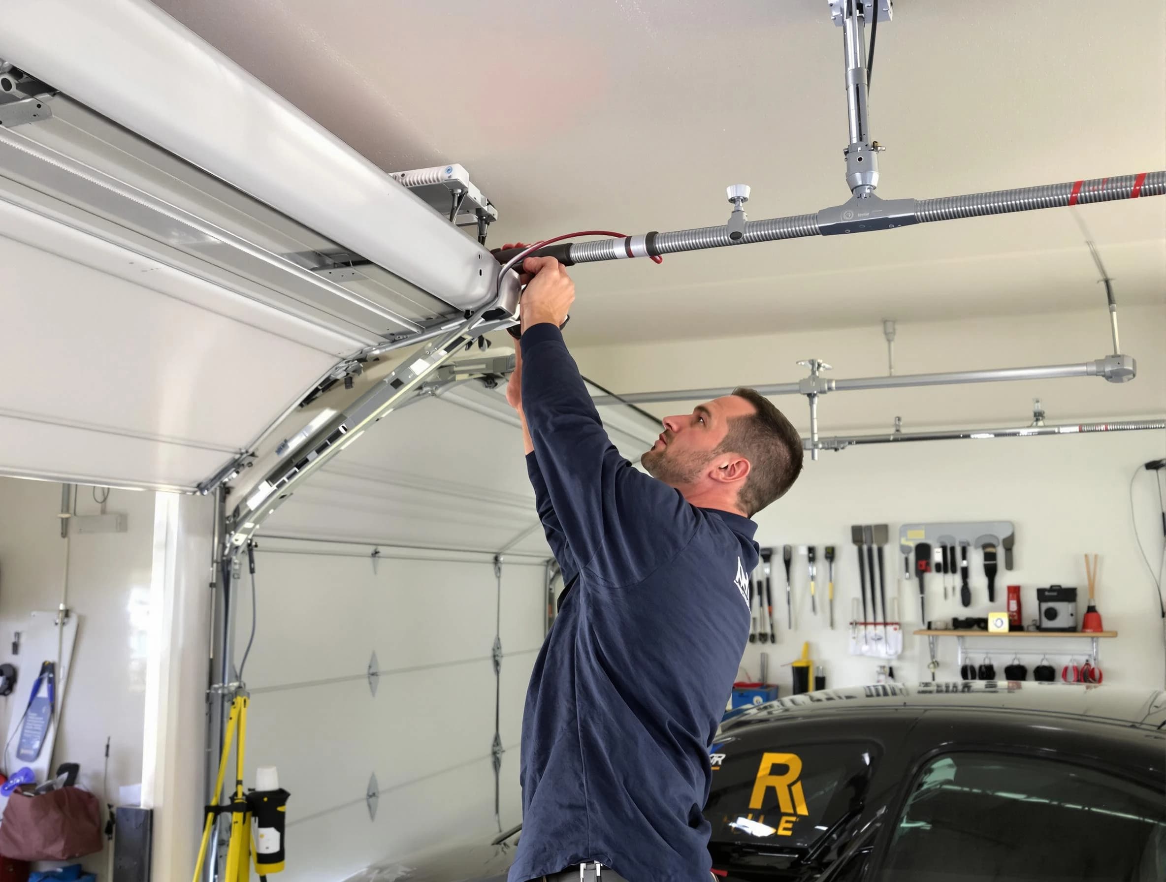 Herriman Garage Door Repair technician performing garage door cable repair in Herriman