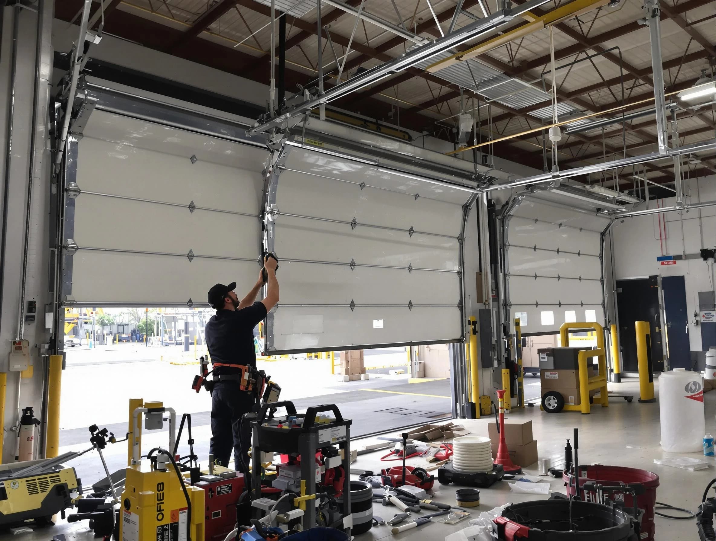 Herriman Garage Door Repair technician performing commercial garage door repair in Herriman