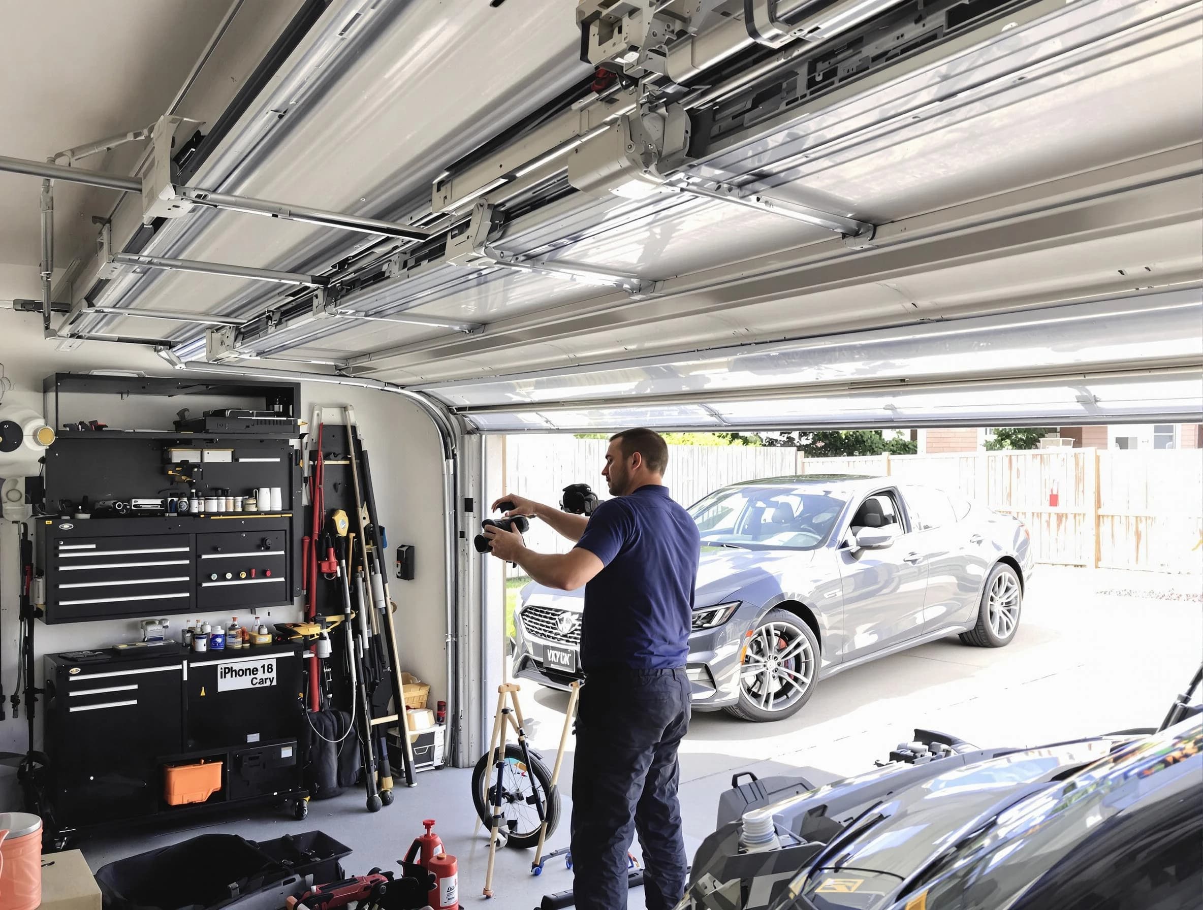 Herriman Garage Door Repair technician fixing noisy garage door in Herriman