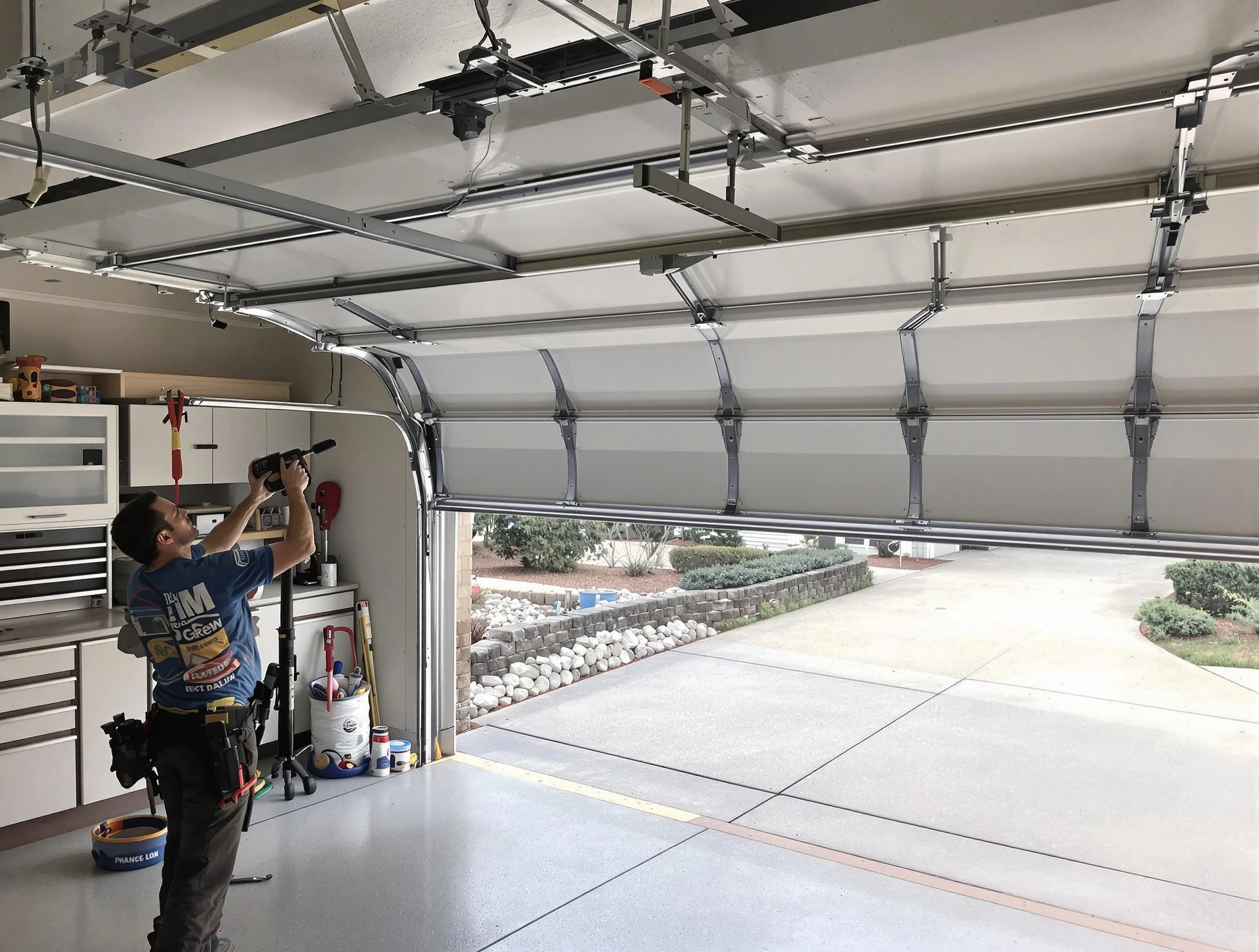 Garage door track repair service by Herriman Garage Door Repair in Herriman